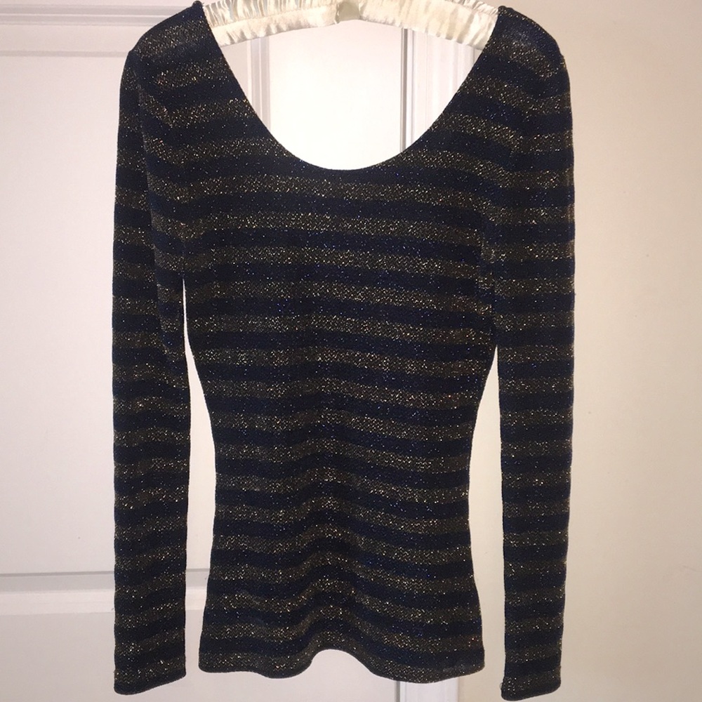 Urban outfitters Striped sparkle long sleeve shirt